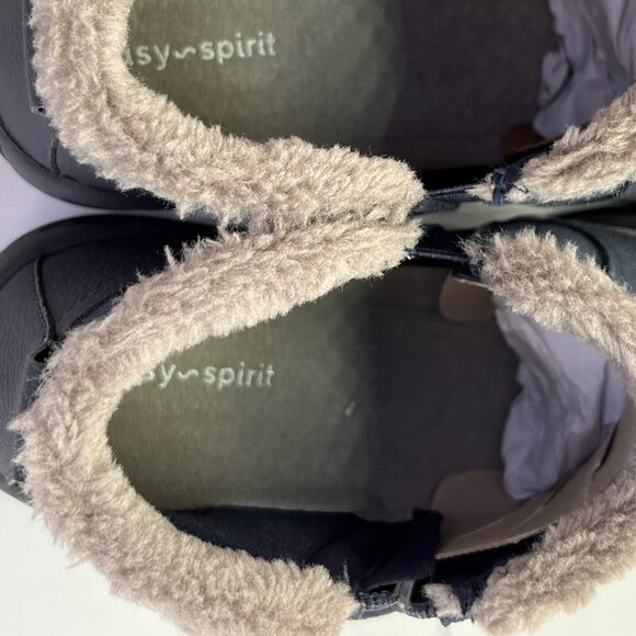 Easy Spirit Epic Cold Weather Slip-On Bootie Size 7.5M Navy Faux Fur Lined - Picture 12 of 16